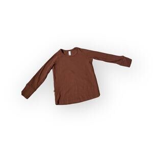 Childhoods Cognac Rib Knit Modal Blend Long Sleeve